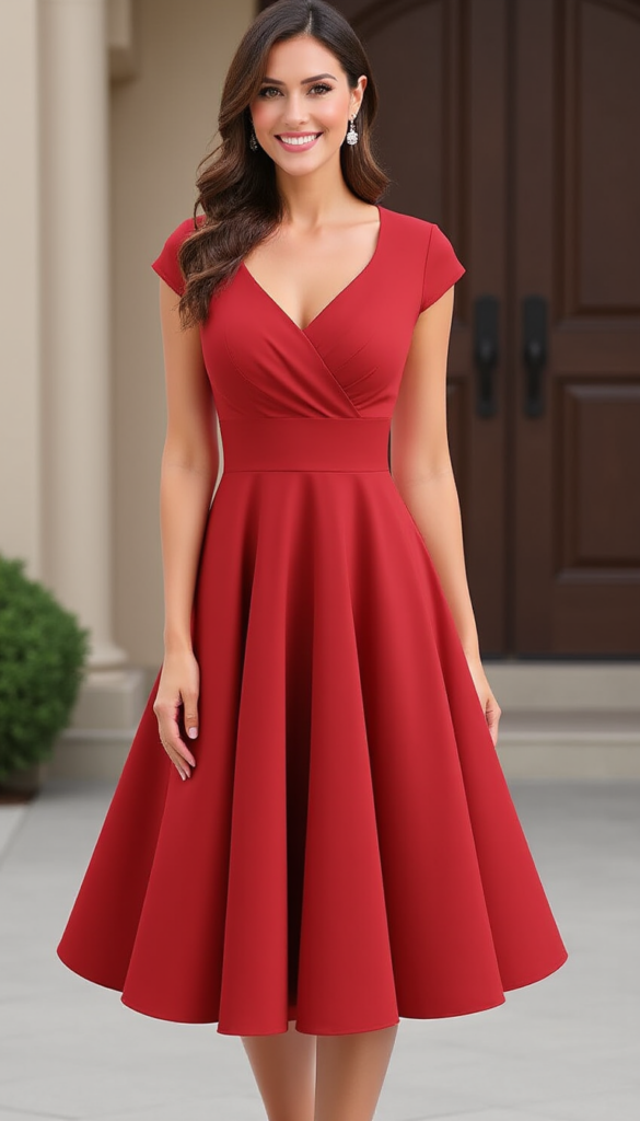 Robe rouge féminine éclatante